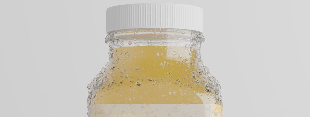 Cold-pressed golden juice, chilled